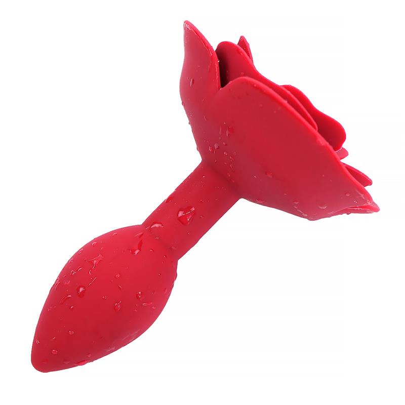 Plug Anal De Silicona Con Rosa Rojo