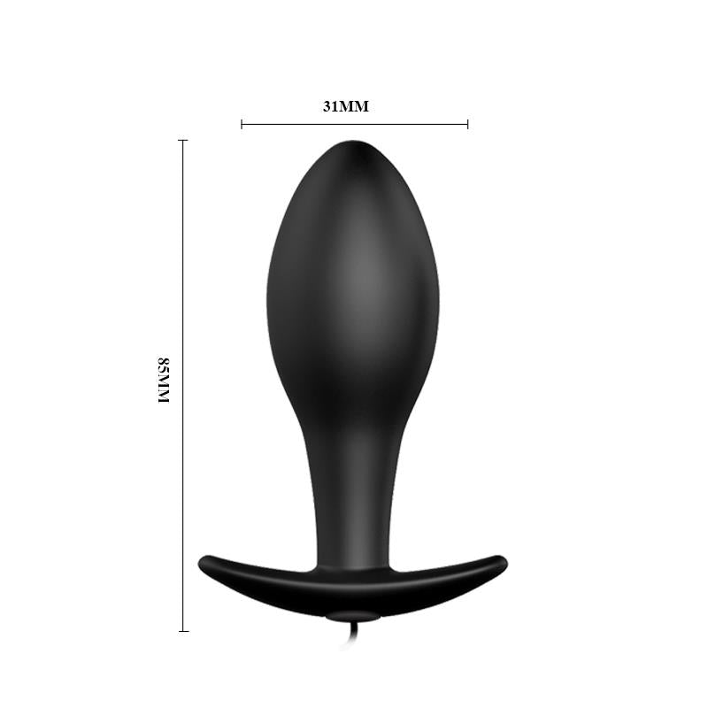 Pretty Love - Plug Anal Silicona Forma Ancla 12 Modos Vibracion Negro