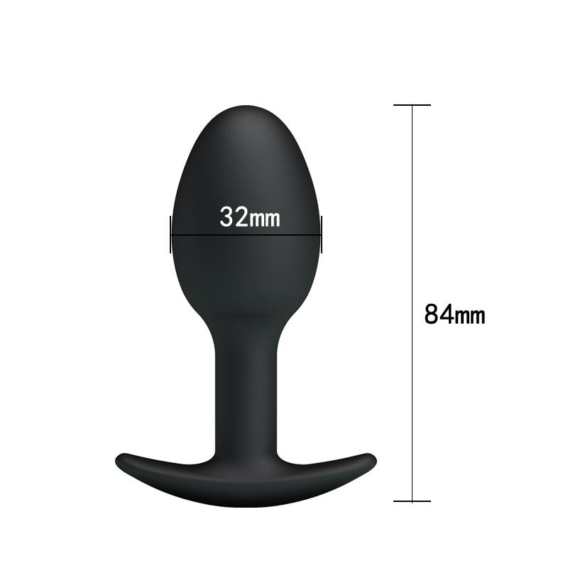 Plug Anal Silicona Negro Con Bola