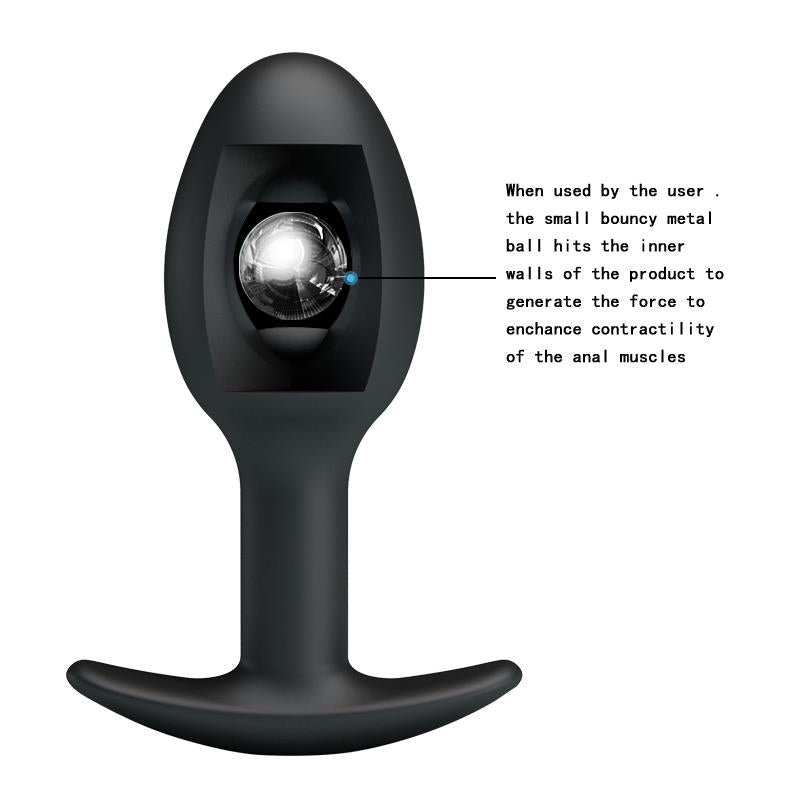 Plug Anal Silicona Negro Con Bola