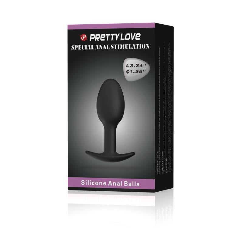 Plug Anal Silicona Negro Con Bola