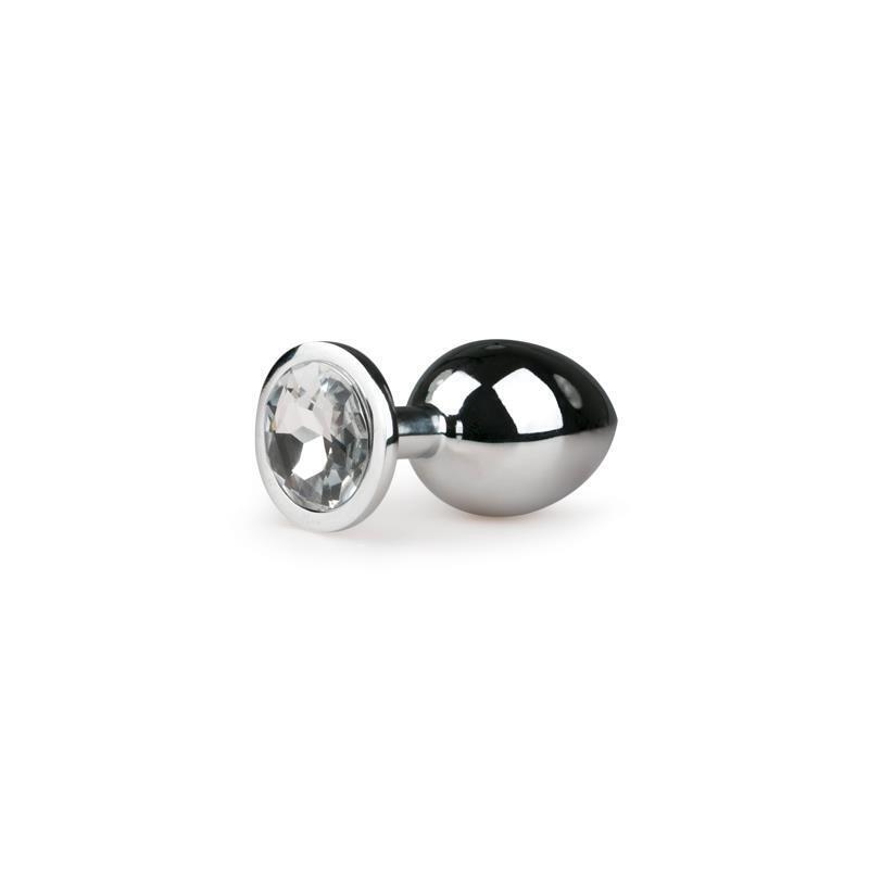 Plug Con Cristal Transparente No.2 Plateado
