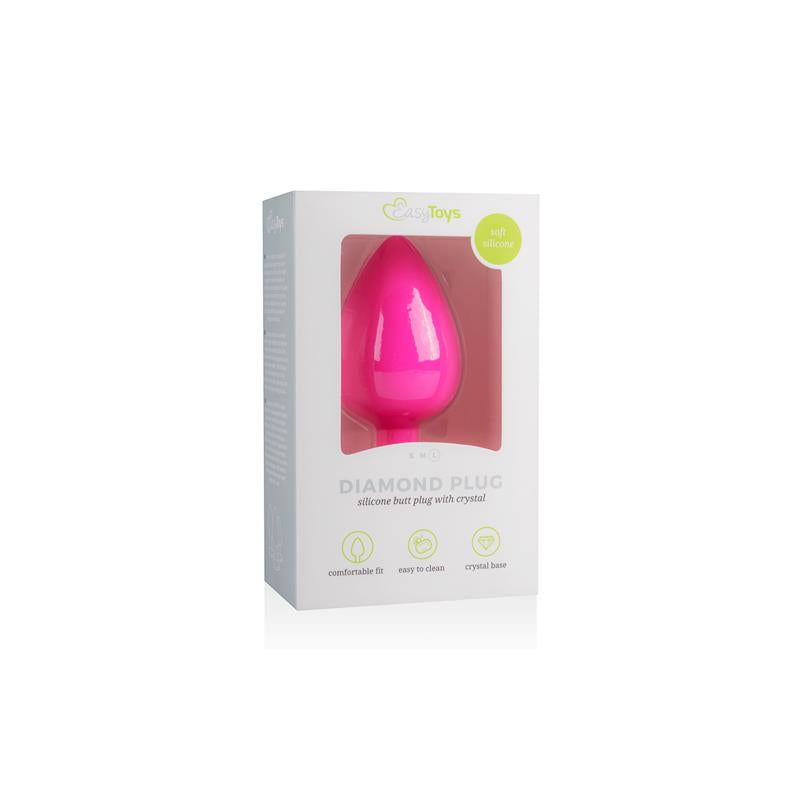 Plug Con Diamante Grande - Rosa