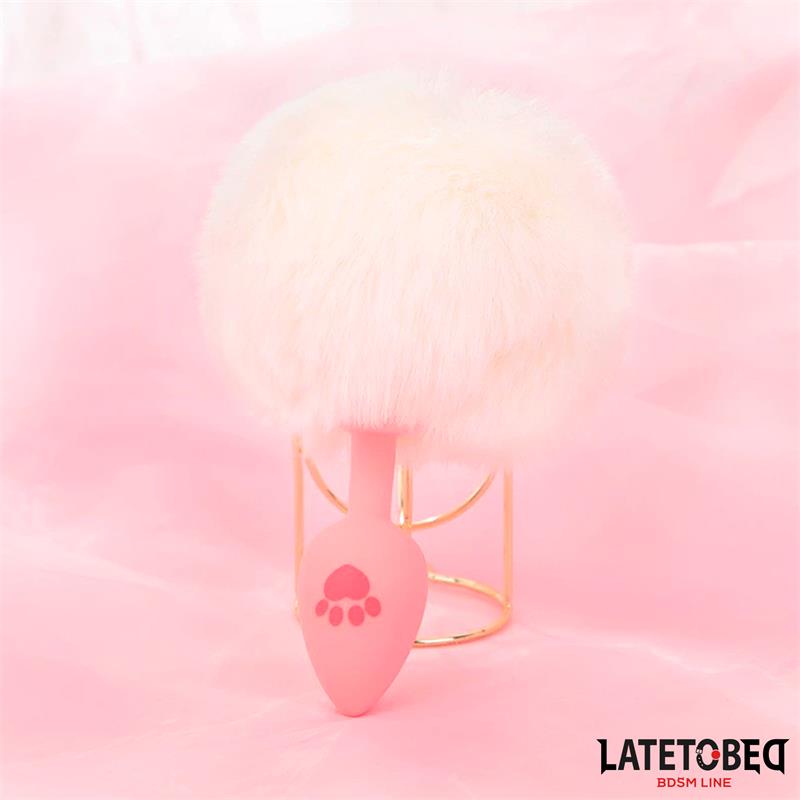 Plug De Silcona Con Pompón Rosa