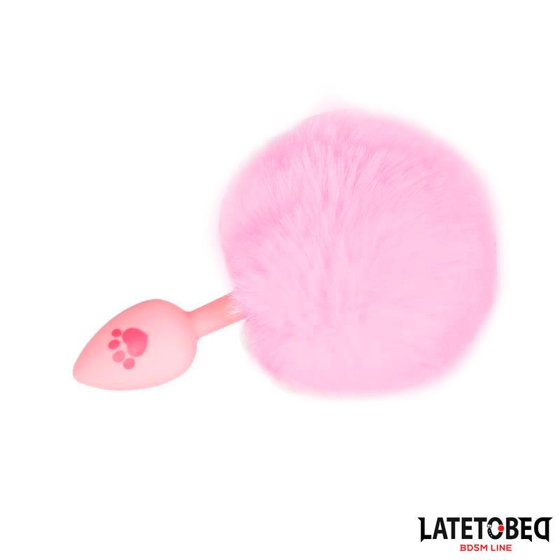 Plug De Silcona Con Pompón Rosa