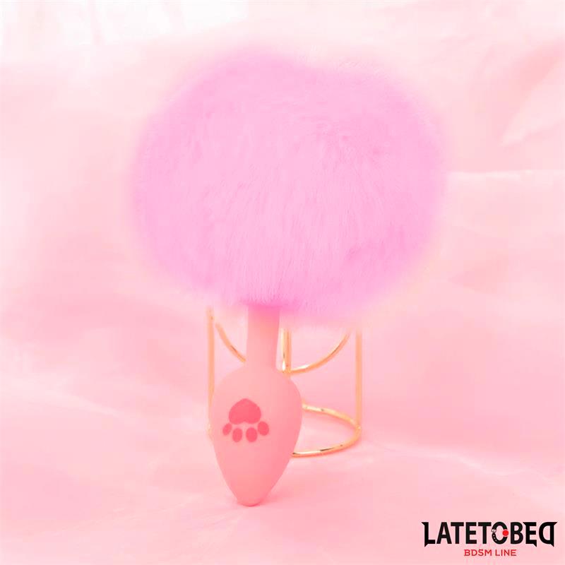 Plug De Silcona Con Pompón Rosa