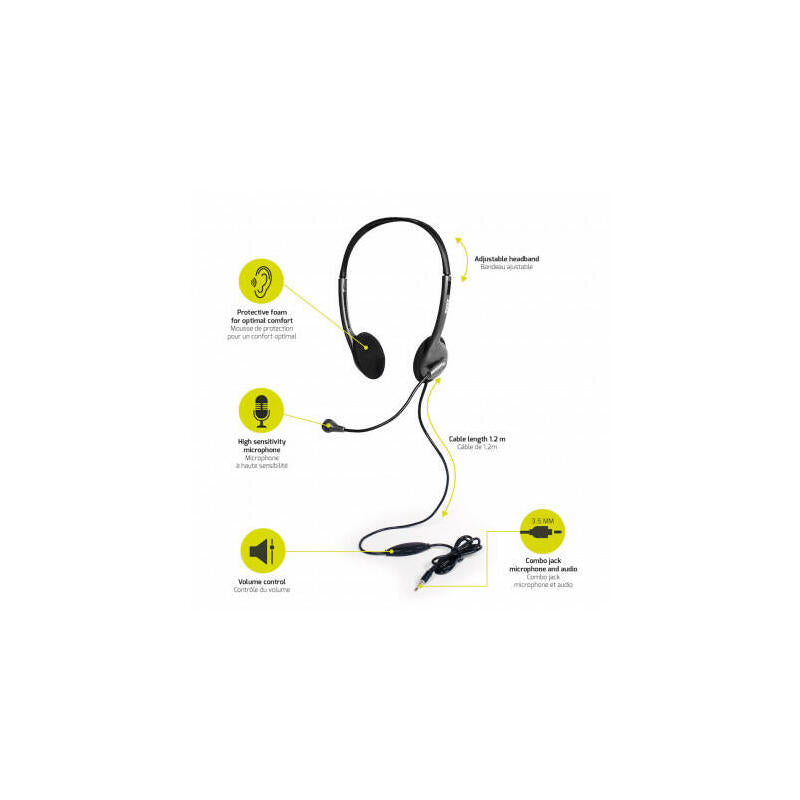 Port Designs 901603 Auricular Y Casco Auriculares Diadema Negro