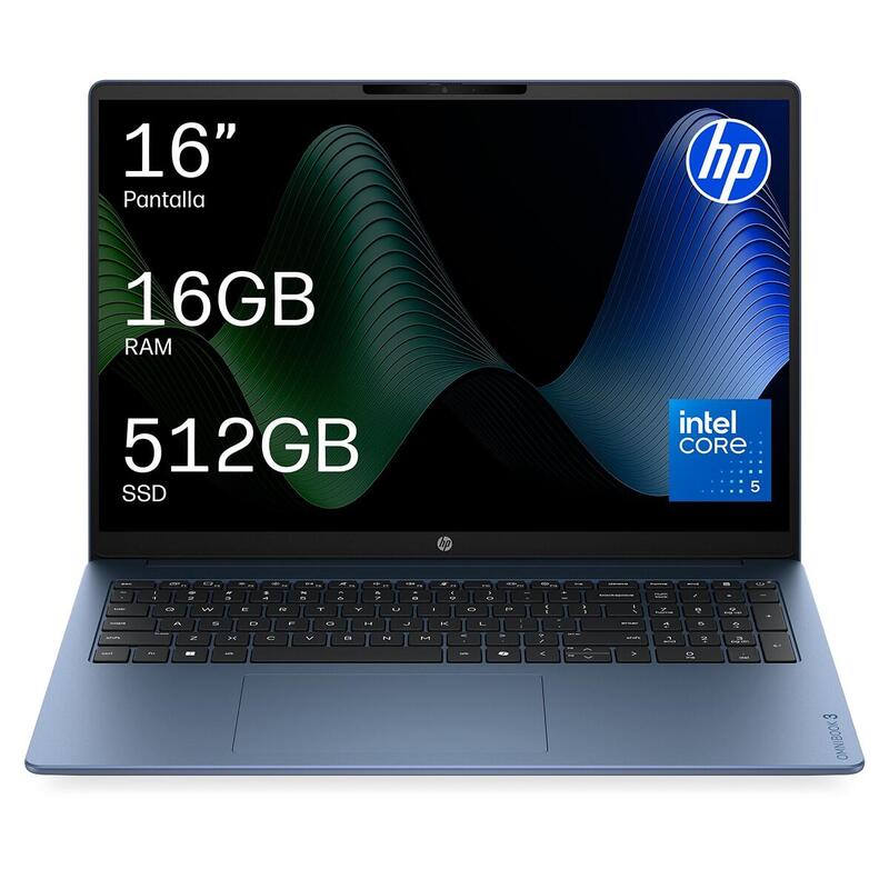 Portátil Hp Omnibook 3 16-Bu0000ns, Intel Core 5 120u, 16gb, 512gb Ssd, 16", W11, Sin Cargador - Azul