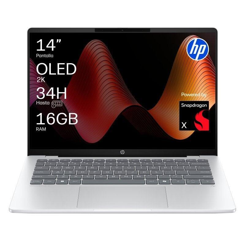 Portátil Hp Omnibook 5 14-He0017ns Oled 14" Snapdragon X1-26-100 16gb 512gb Ssd Windows 11 Teclado Español