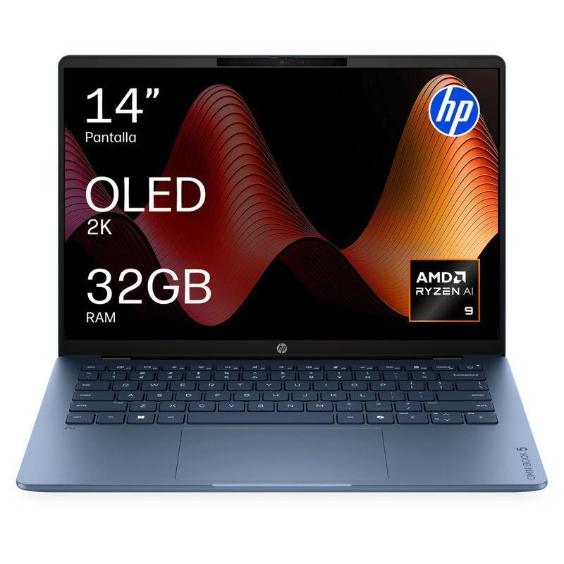 Portátil Hp Omnibook 5 Laptop Next Gen Ai 14 Hm0004ns Copilot+Pc 14" Dci 2k Amd Ryzen Ai 9 465 50 Tops 32gb Ram 1tb Ssd W11 Home Sin Cargador