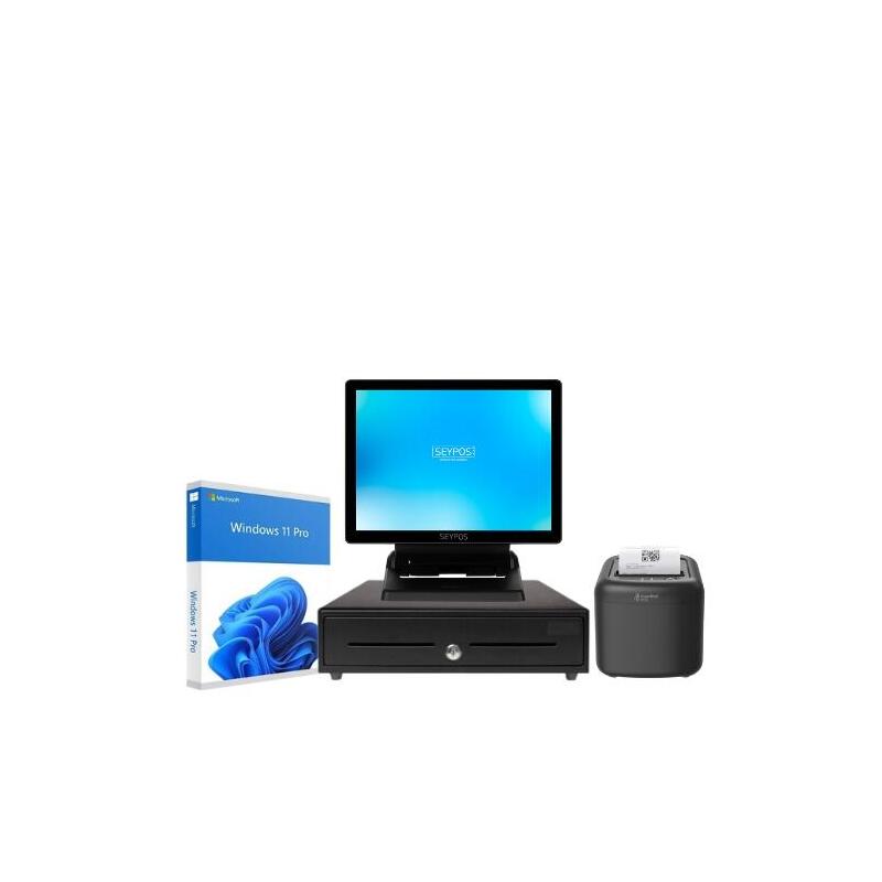 Pos-Two Pack: Tpv Compacto 15" Intel Core I5 Impresora Ticket Cajón Portamonedas W11p