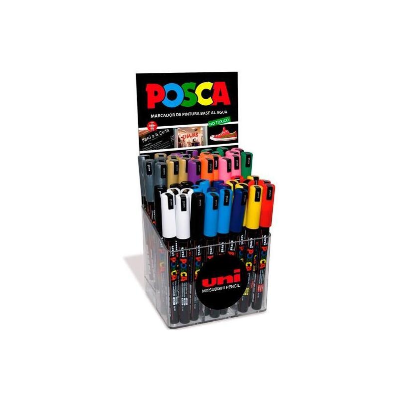 Posca Marcador  Pc-1mr No Permanente P/ Extrafina 0.7mm Colores Surtidos -Expositor 48u-