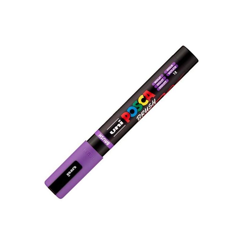 Posca Marcador Pc-5br Brush Punta M Semiflexible Violeta