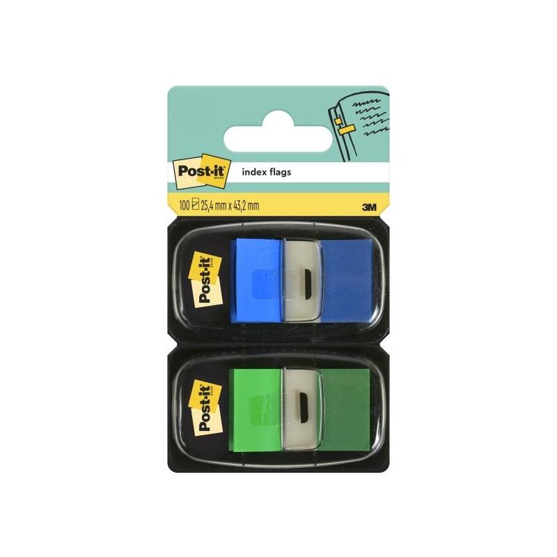Post-It Index Pack De 2 Dispensadores Con 100 Marcadores De Indice Reposicionables - Forma Rectangular - Colores