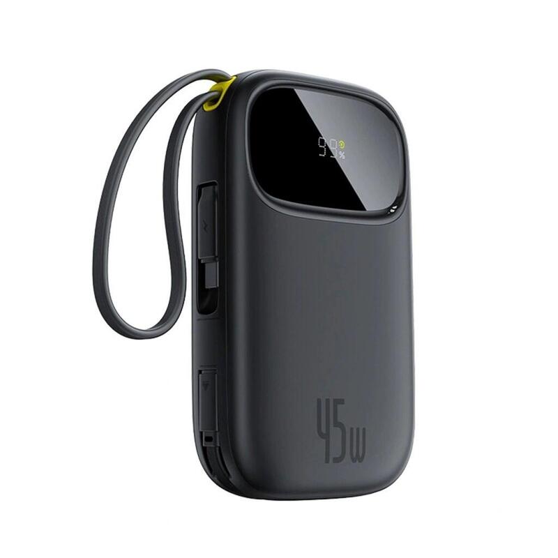 Powerbank  Baseus Enerfill Fc31 Con Pantalla Con Cables Usb-C Y Lightning 45 W Negro