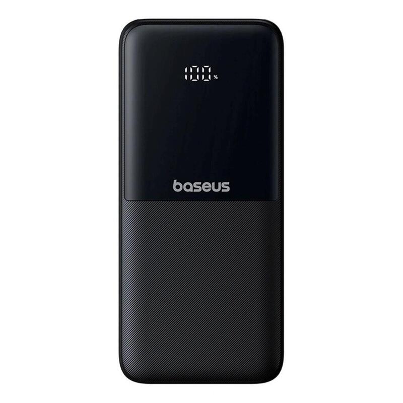 Powerbank  Baseus Lipow  Con Doble Cable Integrado Y Pantalla 10000 Mah 22,5 W Negro