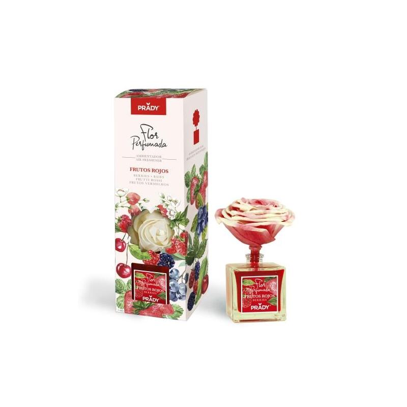 Prady Ambientador Flor Perfumada Frutos Rojos - Frasco De Cristal 90ml