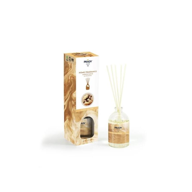 Prady Ambientador Mikado Cafe Frappe - Frasco De Cristal 100 Ml Y Varitas Difusoras