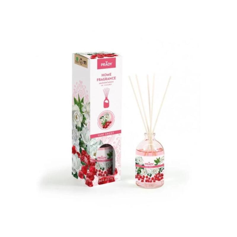 Prady Ambientador Mikado Yani Sweet - Frasco De Cristal 100 Ml Y Varitas Difusoras