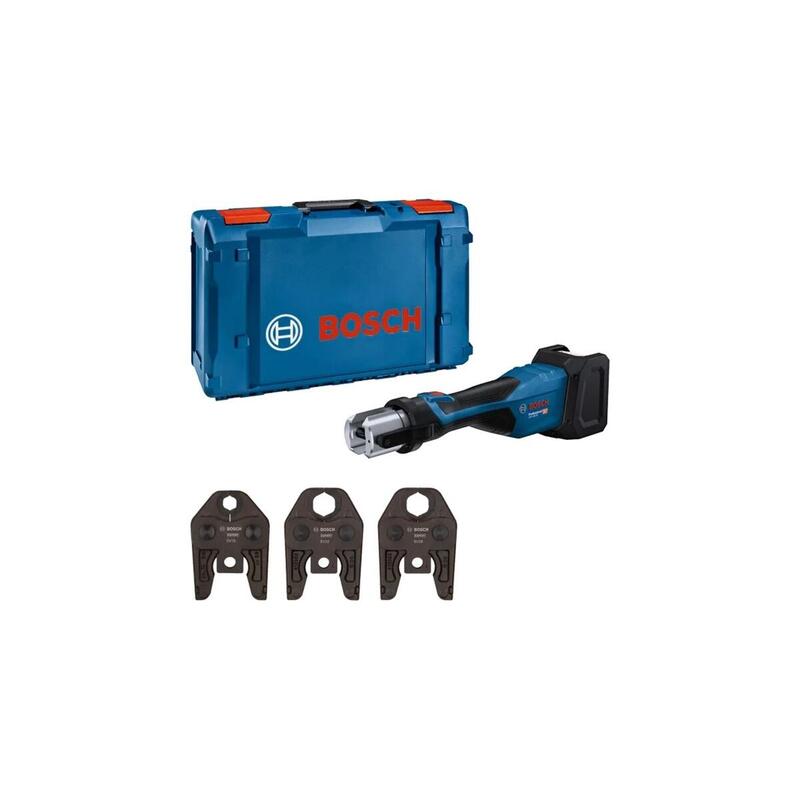 Prensadora A Batería Bosch Professional Gpt 18v-32 Professional Solo, 18 Voltios, Kit Sv, Prensadora Azul, Sin Batería Ni Cargador, 3 Mordazas De Prensado Estándar Sv, En L-Boxx 06019m2102