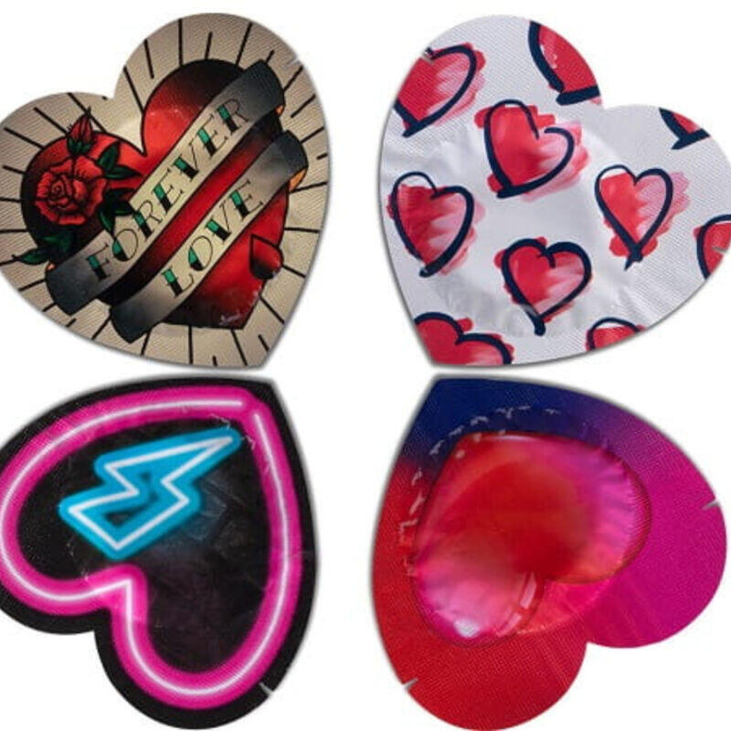 Preservativo  Pasante  Rojo Forma Corazon Bolsa 144 Unidades