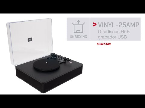 EAN 8422521004770 - Fonestar VINYL-25AMP tocadisco Tocadiscos de tracción por correa Negro Totalmente automático