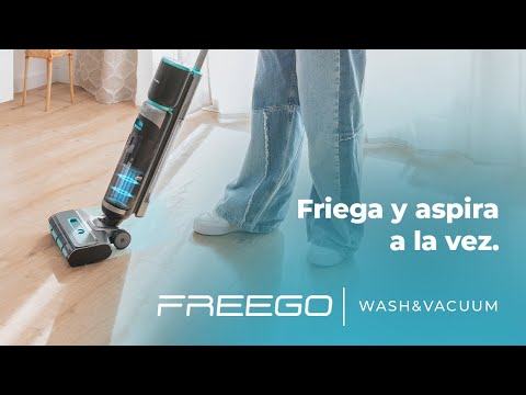 EAN 8435484058636 - Cecotec FreeGo Wash&Vacuum Mopa eléctrica Batería Húmedo Sin bolsa Negro, Azul 3 Ah