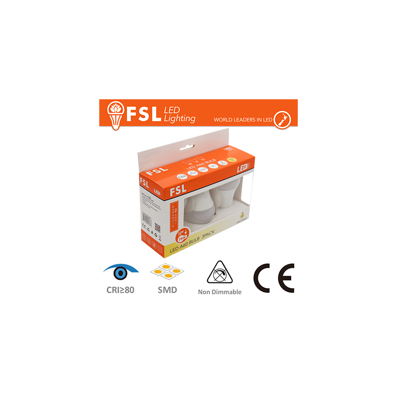 Promo 3pack A60 - 12w 3000k 1050lm >200º 60x115mm Cri80 E27