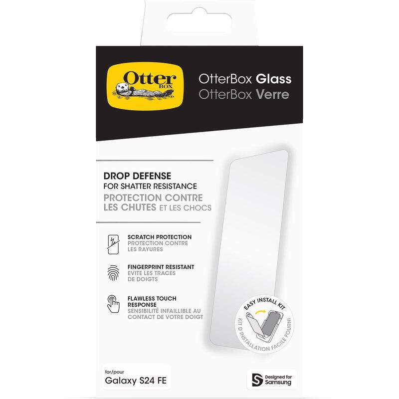 Protector De Pantalla De Cristal Templado Otterbox Glass Para Samsung Galaxy S24 Fe, Protección Contra Arañazos, Rotura Y Caídas, Sin Caja Retail