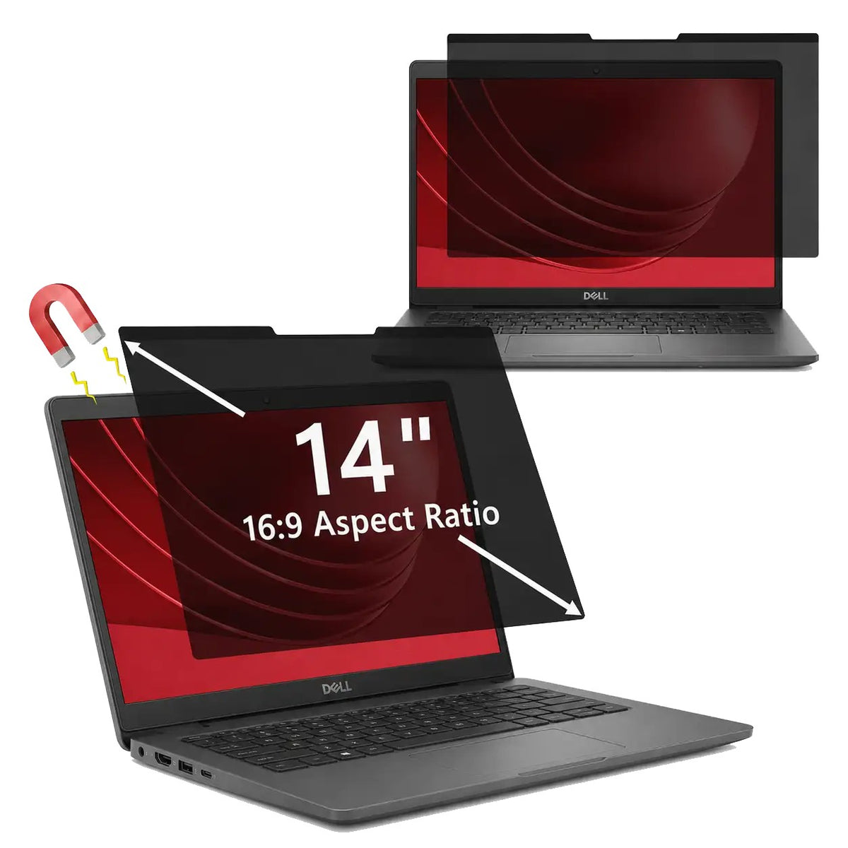 Protector De Pantalla 14" Magnético Con Filtro Anti Luz Azul Para Portátil Dell Latitude 3460 Inspiron 14 3000 316X184 Mm