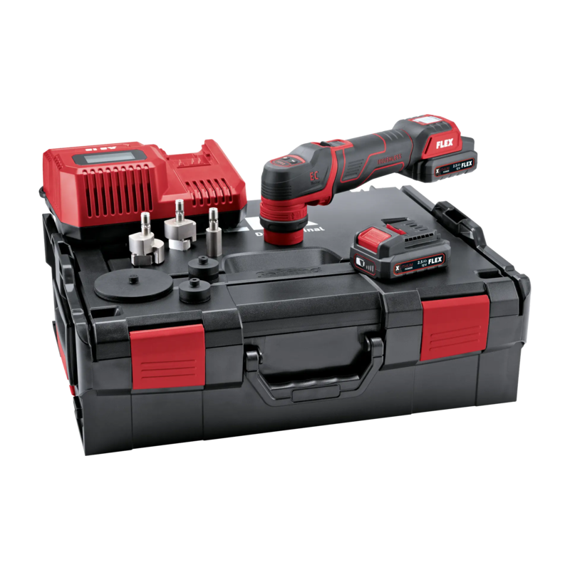 Pulidora Excéntrica Inalámbrica Flex Pxe 80 10.8 V, Color Negro Rojo.