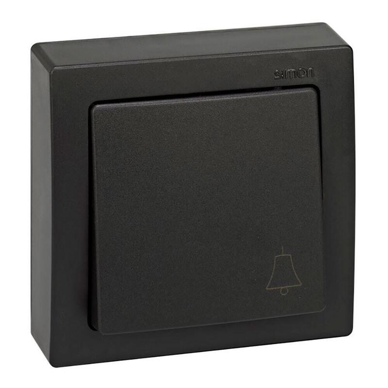 Pulsador Superficie, 10ax 250v~, Ip20, Serie Simon73 Loft, Campana Grabada, Grafito, Retractilado