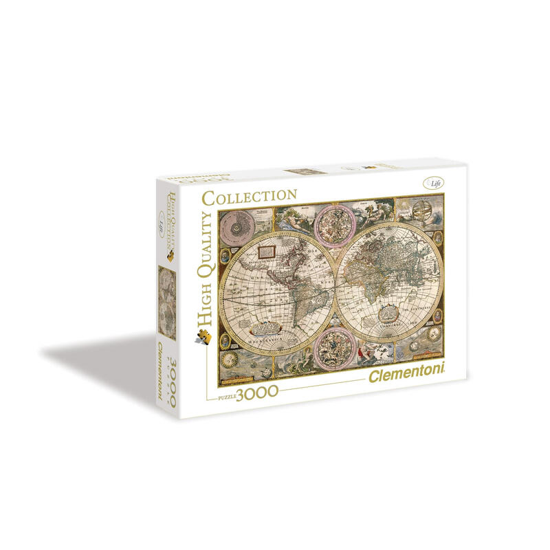 Puzzle De 3000 Piezas Mapamundi Antiguo Alta Definición Clementoni 33531