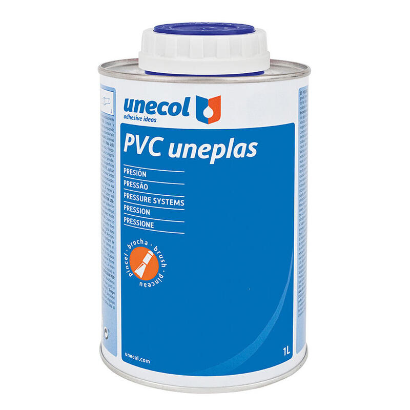 Pvc Uneplas, Bote Metálico 1l Con Pincel A2040 Unecol