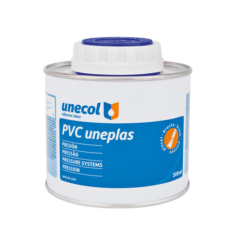 Pvc Uneplas, Bote Metálico 500ml Con Pincel A2041 Unecol