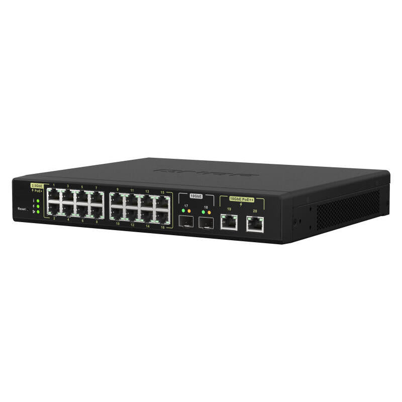 Qnap Qsw-M2116p-2t2s Switch Gestionado L2 Energía Sobre Ethernet (Poe) Negro