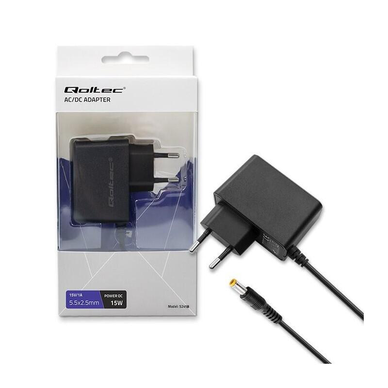 Qoltec 52418 Plug-In Power Adapter Premium 15w 15v 1a 5.5x2.5