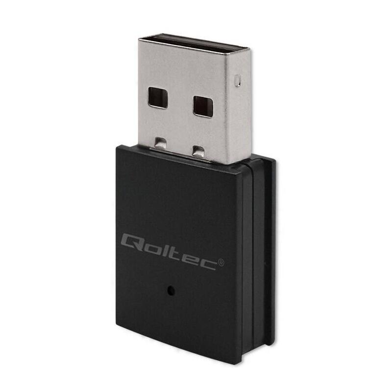 Qoltec 56989 Wireless Ultra High Speed Mini Adapter Wifi Standard Ac Bt 4.0 Usb 600mbps