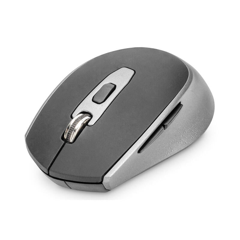 Raton Digitus Wireless Optical Mouse, 6 Botones 1600dpi Negro/Gris