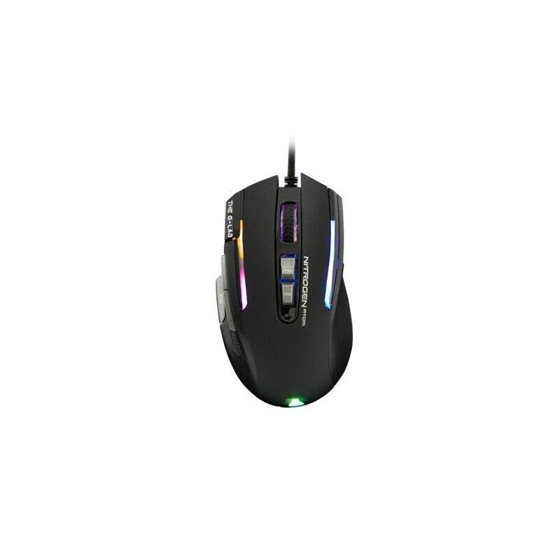 Raton Optico The G-Lab Kult Nitrogen Atom Negro 4800 Dpi/9 Botones Programables/Rgb Kult-Nitrogen-Atom