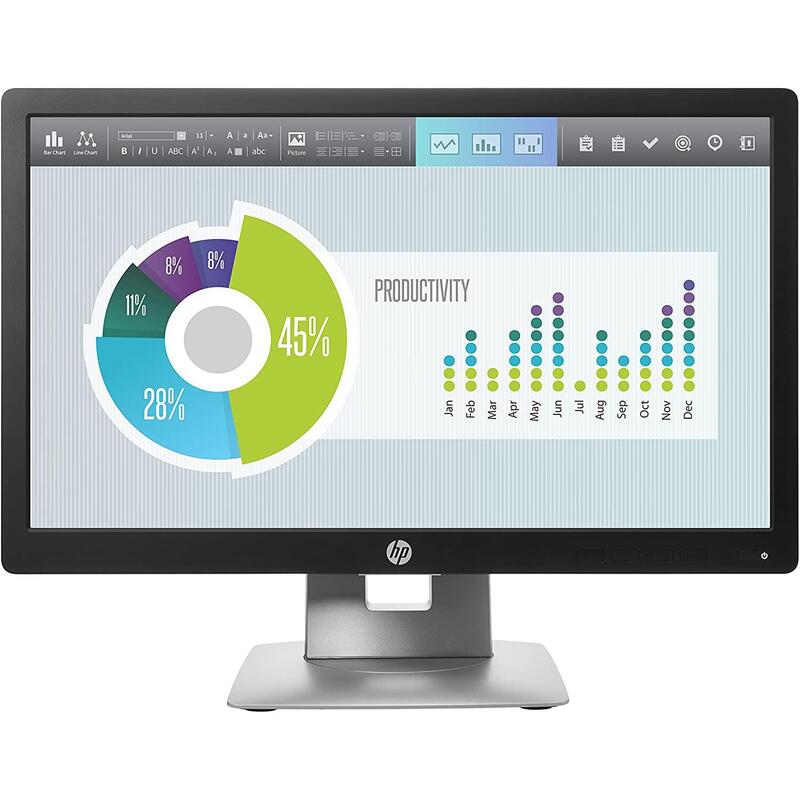 Reacondicionado 20" Hp Elitedisplay E202 Hdmi, Vga, Displayport,Negro 1 Año Garantia Pequeño Desperfecto Frontal