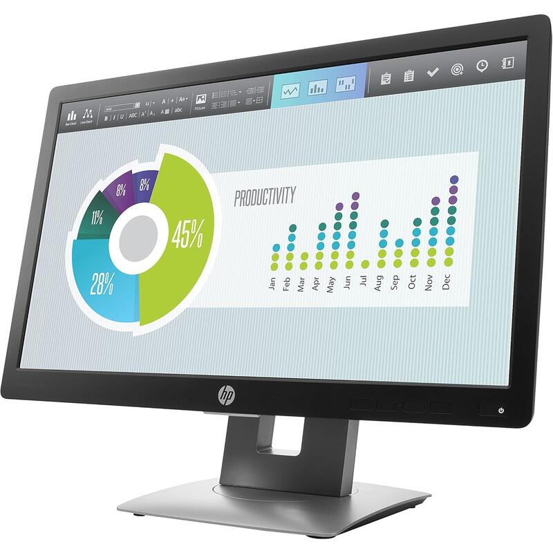 Reacondicionado 20" Hp Elitedisplay E202 Hdmi, Vga, Displayport,Negro 1 Año Garantia Pequeño Desperfecto Frontal