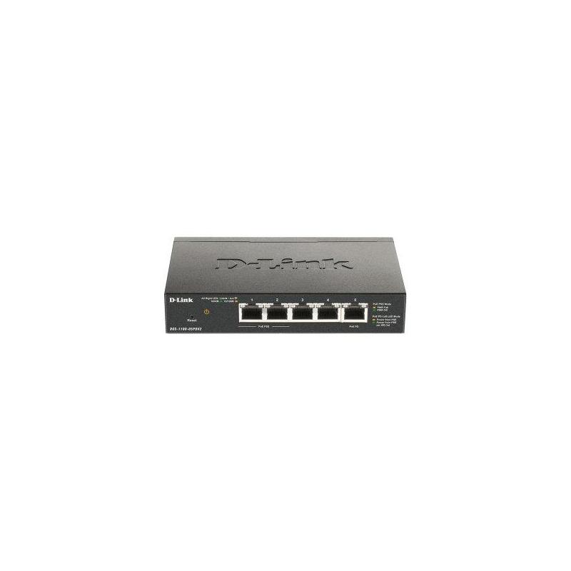 Reacondicionado - (Km0) Switch Semigestionable D-Link Dgs-1100-05pdv2 5p Giga 2p Poe (18w) 1xpd Port Para Poe Passthro