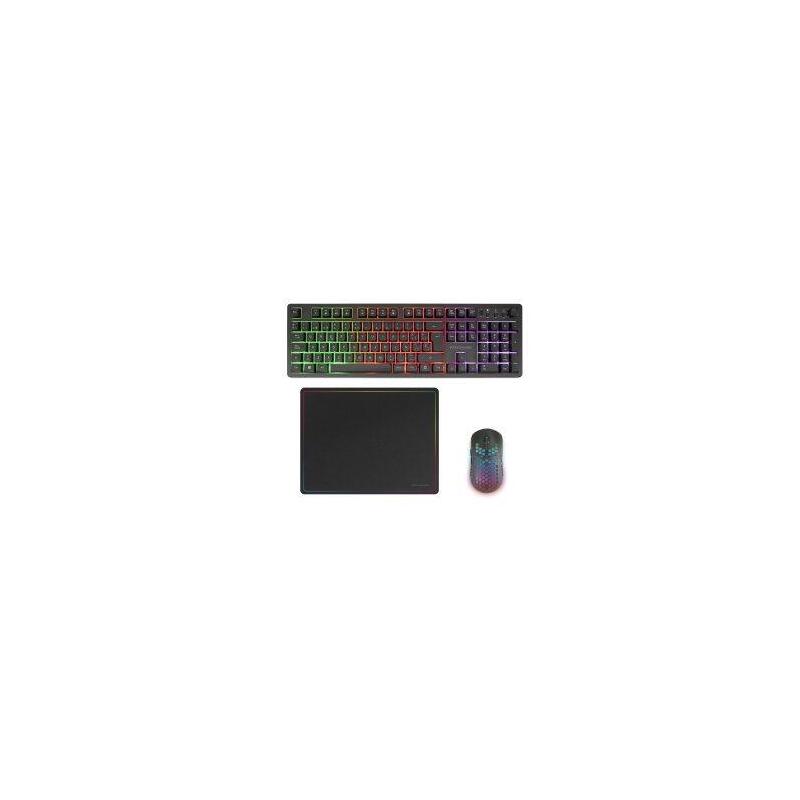 Reacondicionado - (Km0) Teclado Mouse Y Alfombrilla Mars Gaming Mcpwxes Negro H-Mech Frgb 3200dpi Cash30