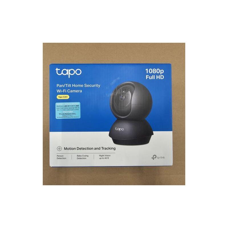 Reacondicionado - [Outlet Grade A] Tp-Link Camera Tapo C201 Wi-Fi Indoor Pan/Tilt Security 1080p, 360 Degrees, Black Eu 8885020621952-O