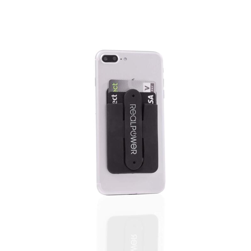 Realpower Smartphoneständer + Smart Wallet (Kartenfach)