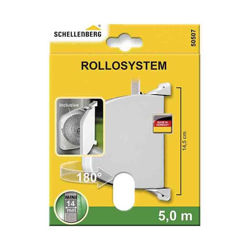 Recogedor Exterior Abatible 28x159x120mm Blanco Giratorio 180° Con 5m De Cinta Schellenberg