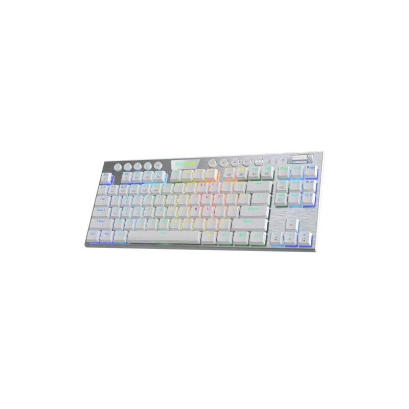 Redragon Horus Teclado Mecánico Tkl Gaming Inalámbrico Rgb Switch Rojo Español Blanco