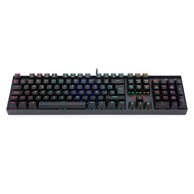 Redragon Mitra Teclado Mecánico Gaming Switch Azul Rgb Español España Negro