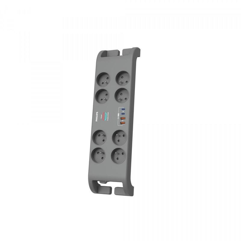 Regleta Con Protección Contra Sobretensiones 2m,8 Tomas, 2xusb-C, 2xusb-A, 30w Gan, 2400 J Protección Przeciwprzepieciowej
